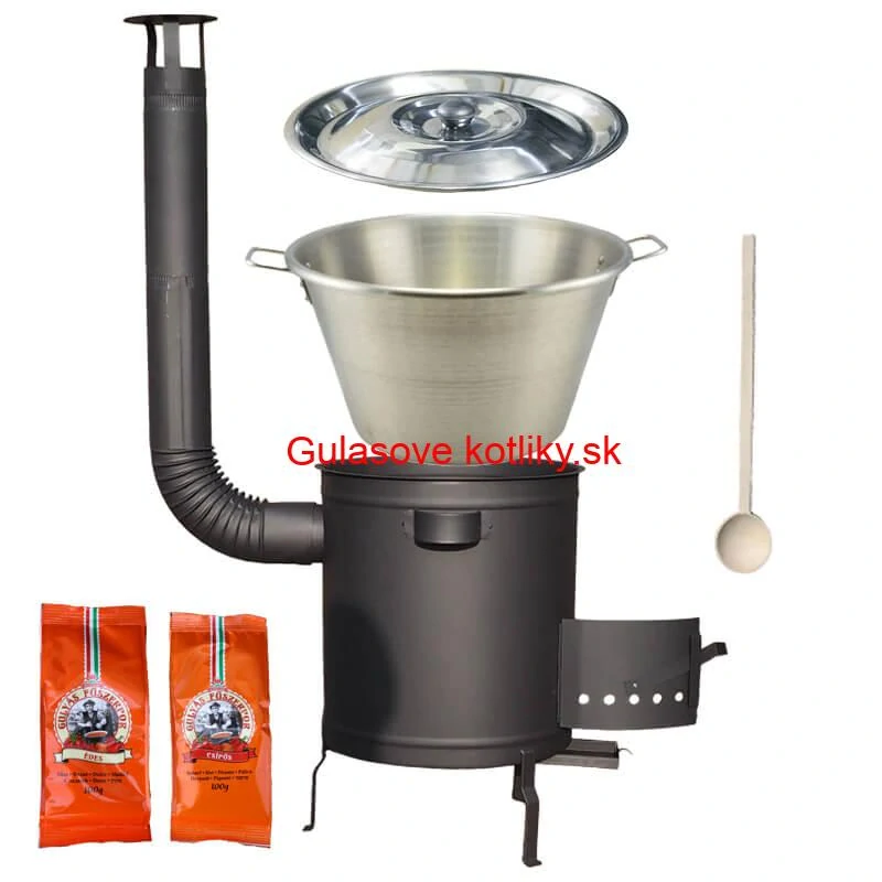 Nerezový kotol 40 L + Hrubostenná kotlina 45 cm (1,5 mm) STRONG Plus 600 + paprikové korenie na guláš