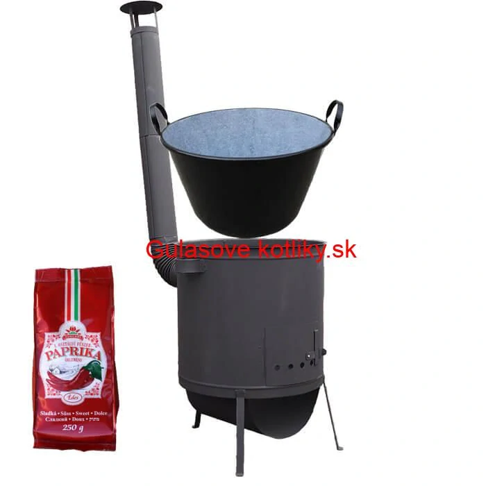 Zabíjačkový smaltovaný kotol 100 L, žiaruvzdorná kotlina 42 PLUS 600 4 MM + sladká paprika GURMÁN 250 g