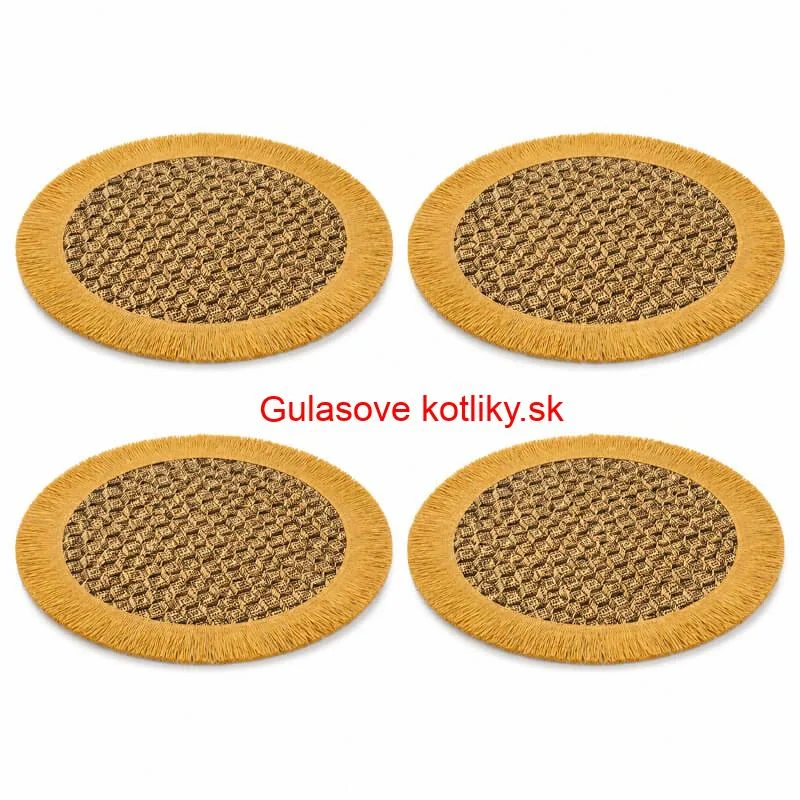 Prírodné podložky pod tanier so strapcami 37 cm, 4 ks