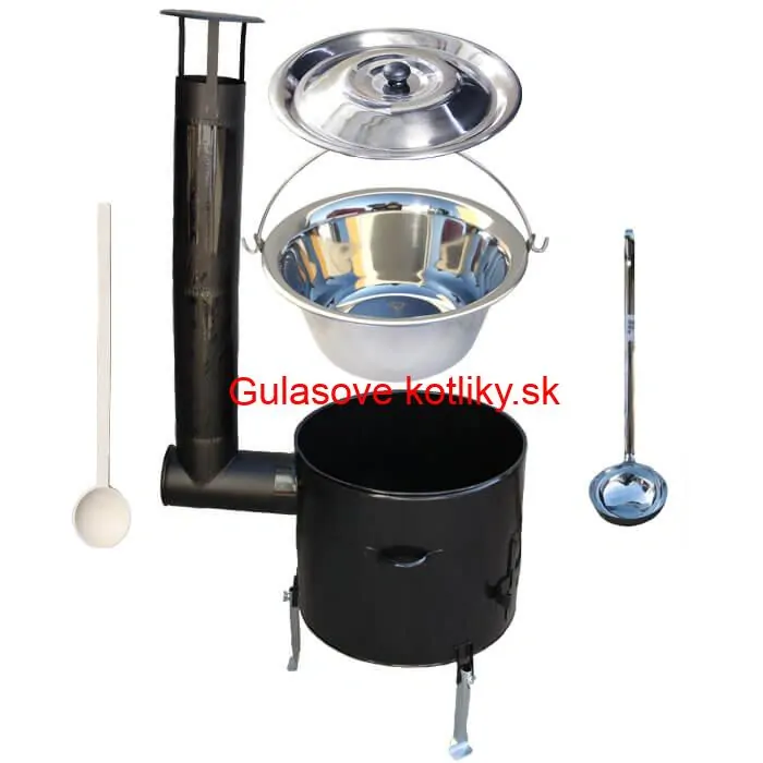 Antikorový kotlík 14 L (0,8 mm) + smaltovaná kotlina 36 cm + vareška a naberačka Easy party