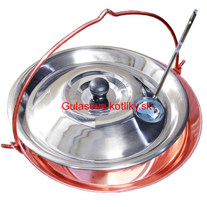 Medený kotlík 30 L + nerezová pokrievka