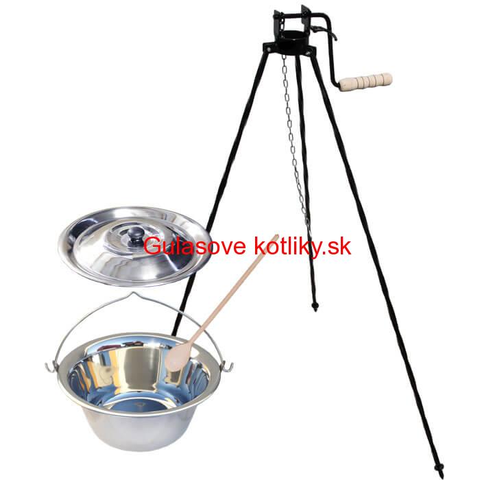 Antikorový kotlík 15 L (1,2 mm) + stojan s kladkou VAR