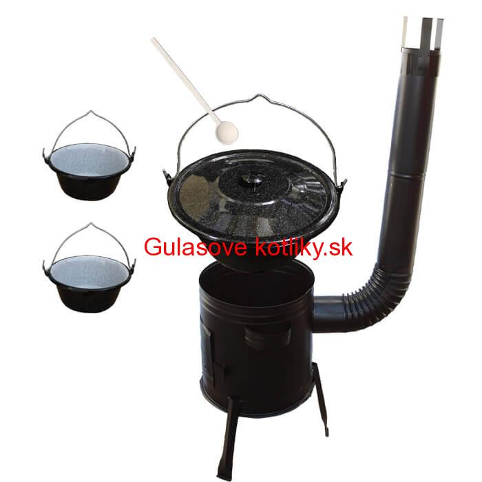 Smaltovaný kotlík 13 L (1,2 mm) + kovová kotlina 36 CLASSIC (KOV) + 2 smaltované servírovacie kotlíky 0,8 L