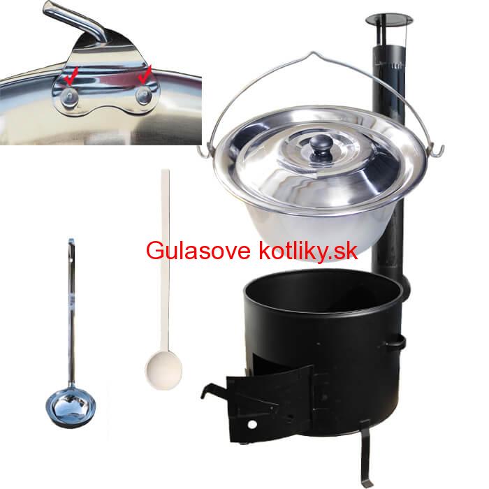 Smaltovaný kotlíkový set 31 cm + zosilnený nerezový kotlík 10 L