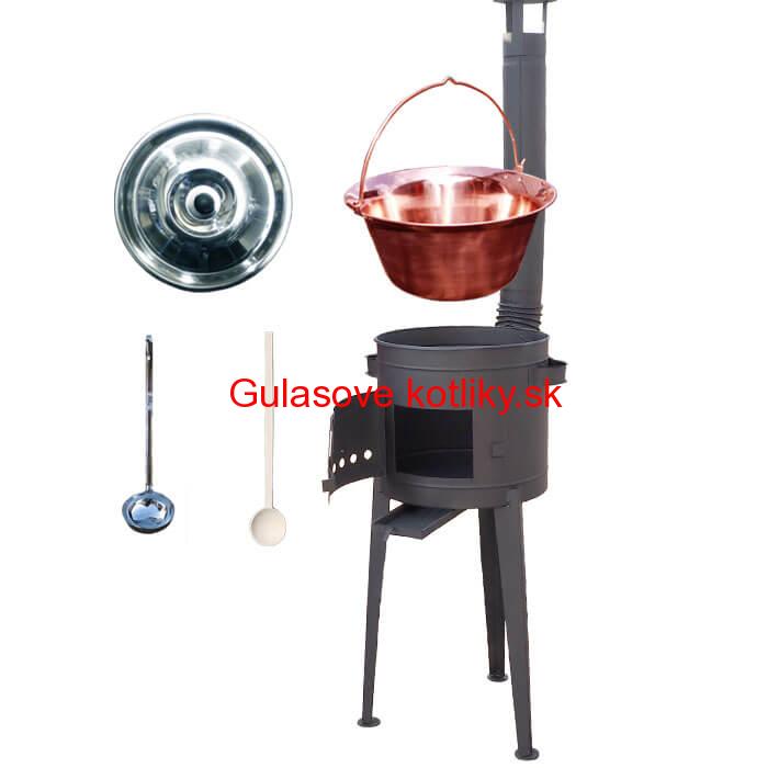 Kotlíkový gulášový set 36 PLUS 600 + medený kotlík 14 L (1,2 mm)