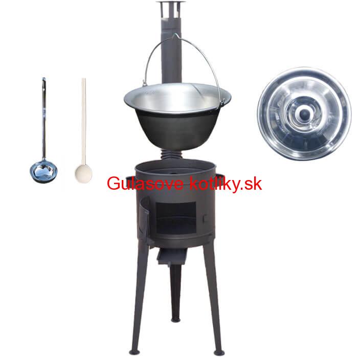 Kotlíkový gulášový set 36 PLUS 600 + hrubostenný nerezový kotlík 15 L (1,5 mm)