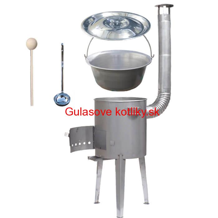 Železný kotlík 20 L (0,75 mm) + nerezová kotlina 42 cm LUXUS