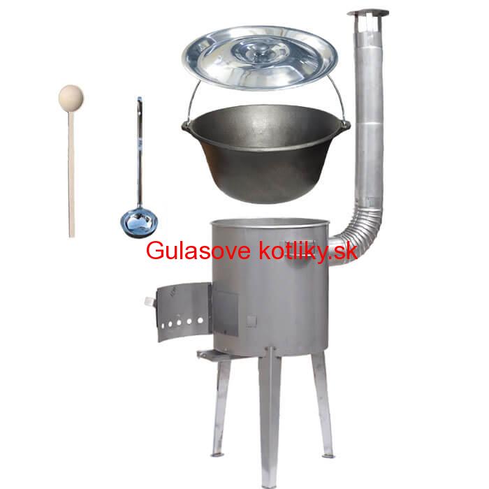Liatinový kotlík 16 L (1 cm) + nerezová kotlina 36 cm LUXUS