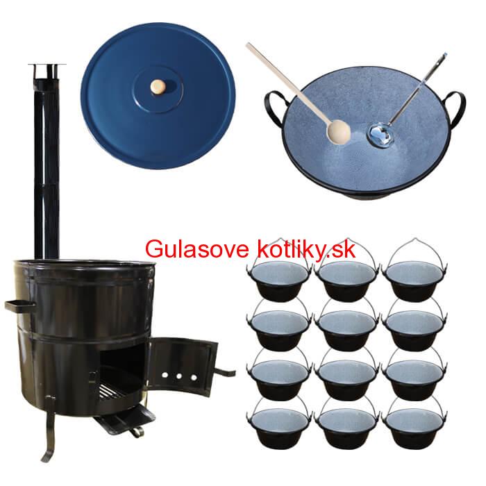 Smaltovaný kotol 60 L + servírovacie kotlíky (12 ks) BIG PARTY