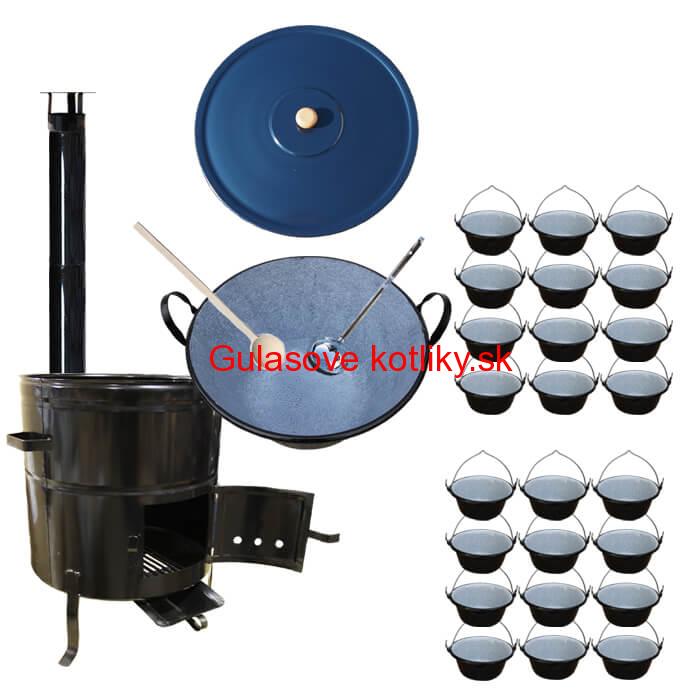 Smaltovaný kotol 80 L + servírovacie kotlíky (24 ks) BIG PARTY
