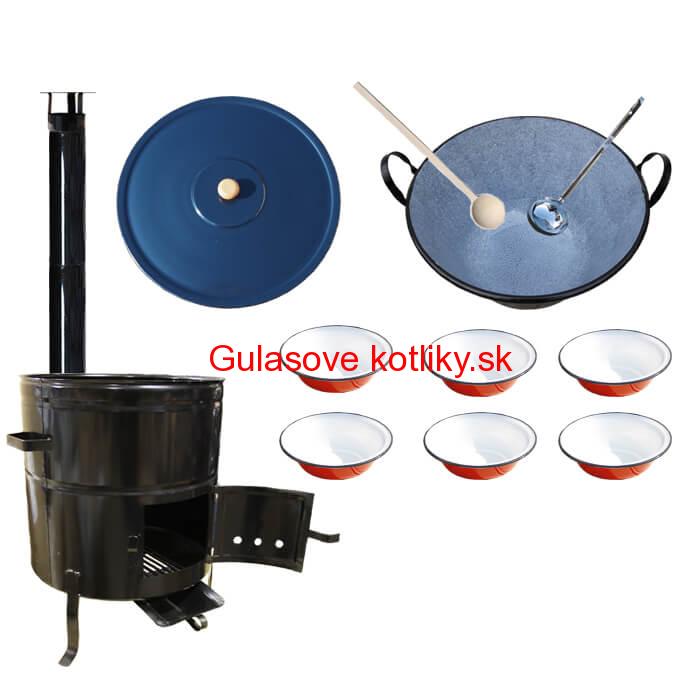Smaltovaný kotol 60 L + smaltované taniere BIG PARTY