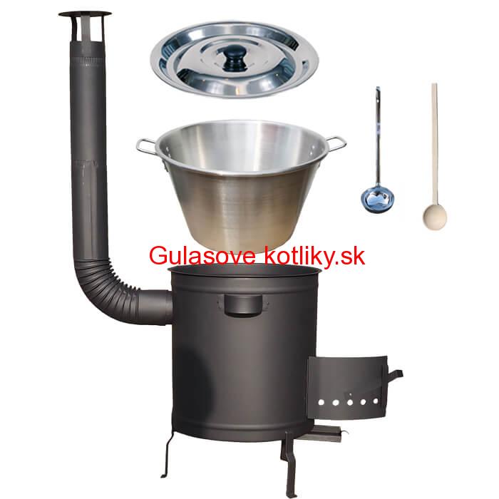 Nerezový kotol 40 L (1,2 mm) + hrubostenná (1,5 mm) a žiaruvzdorná kotlina 45 PLUS 600