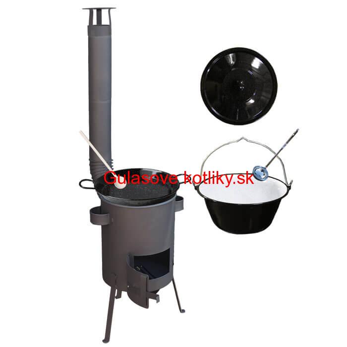 Smaltovaný kotlík 20 L + Paella smaltovaná panvica 46 cm + žiaruvzdorná kotlina 42 PLUS 600 4 MM