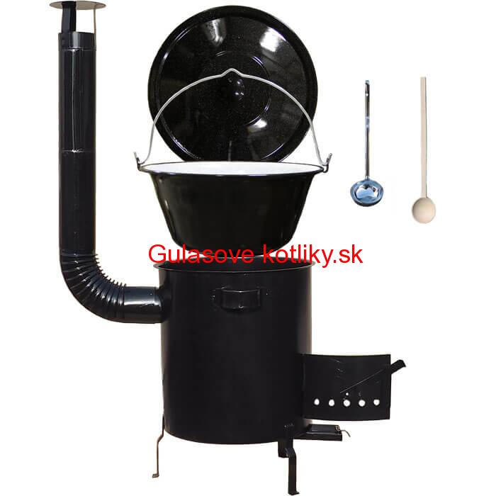 Smaltovaný kotlík 30 L (1,2 mm) + hrubostenná (1,5 mm) kovová kotlina 45 STRONG