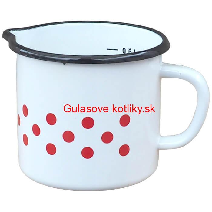 Smaltovaný hrnček s uškom 0,6 L - bodkovaný