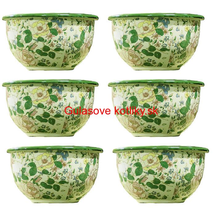 Súprava smaltovaných misiek 13 cm 6 ks DECOR