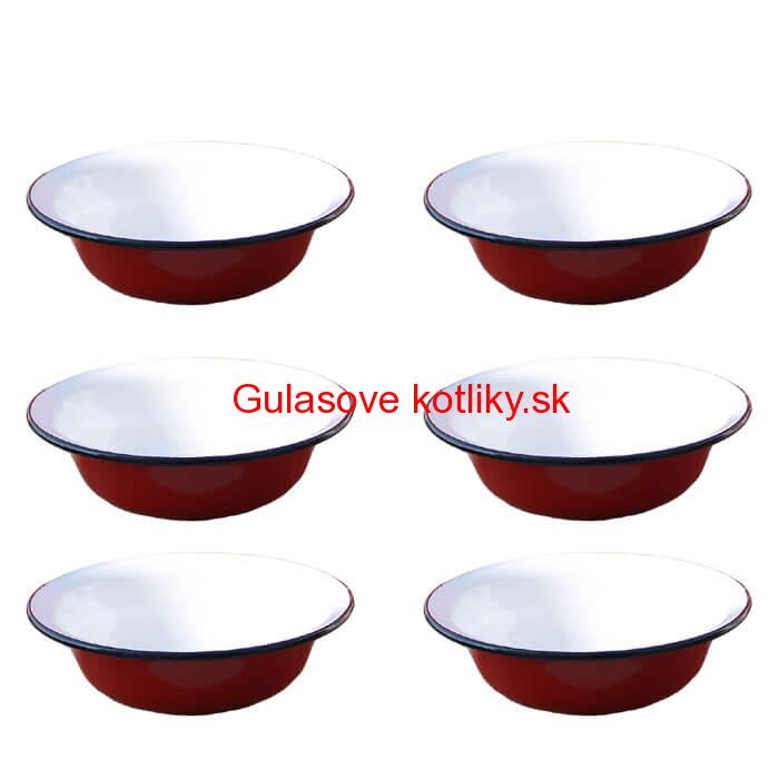 Súprava smaltovaných hlbokých tanierov 20 cm 6 ks