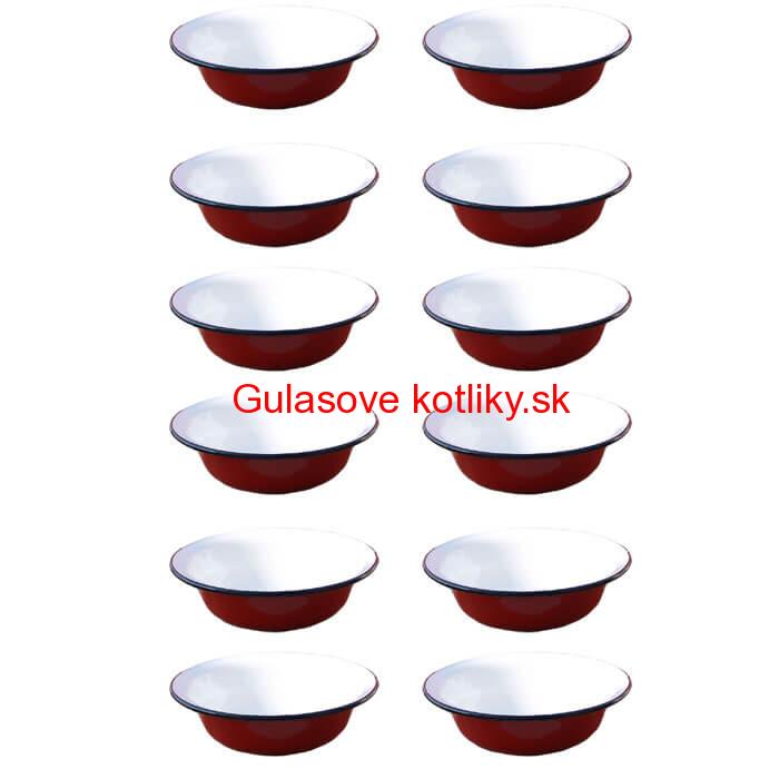Súprava smaltovaných hlbokých tanierov 20 cm 12 ks