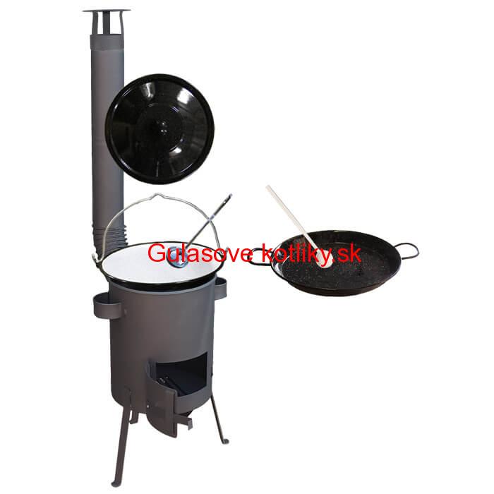 Smaltovaný kotlík 13 L + Paella panvica 38 cm + žiaruvzdorná kotlina 36 PLUS 600 4 MM