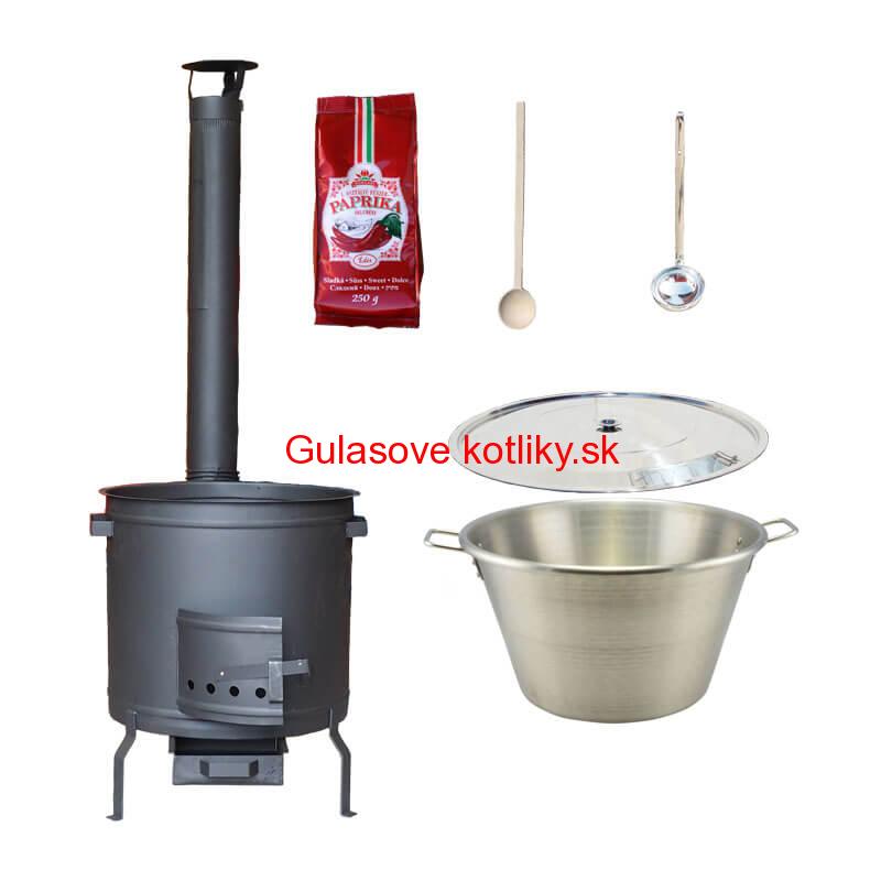 Nerezový kotol 70 L + žiaruvzdorná kotlina 56 cm PLUS 600 + Sladká paprika GURMÁN 250 g BIG PARTY