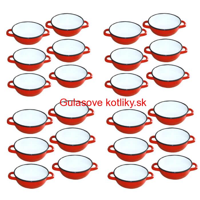 Súprava smaltovaných selských misiek 18 cm 24 ks
