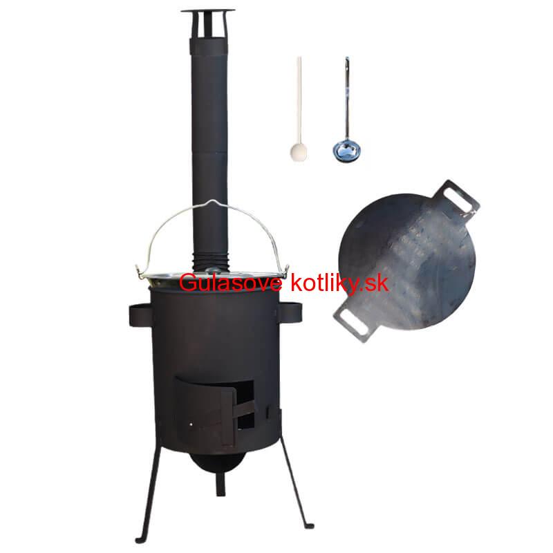 Smaltovaný kotlík 20 L + železná panvica 44 cm UNI + žiaruvzdorná kotlina 42 PLUS 600 4 MM
