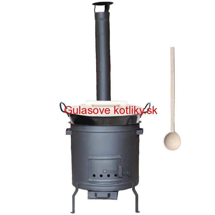 Smaltovaný kotol 100 L na zabíjačku s žiaruvzdornou kotlinou 60 cm PLUS 600 + vareška
