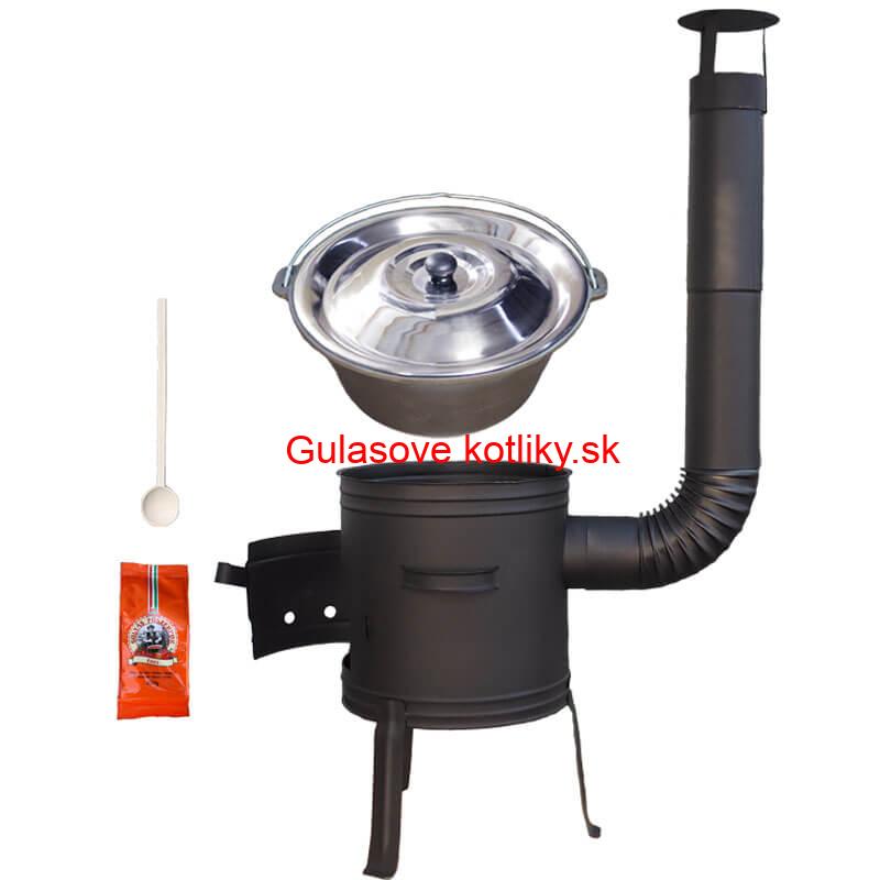 Liatinový kotlík 10,8 L + kotlina 33 cm (1 mm) + žiaruvzdorná farba Plus 700