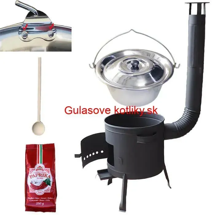 Nerezový kotlík 20 L (1,2 mm) INOX + hrubostenná (1,5 mm) žiaruvzdorná kotlina BALKY STRONG 42 PLUS 600