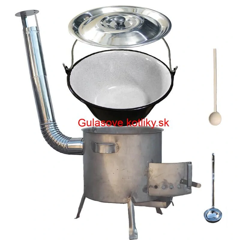 Smaltovaný kotlík 25 L (1,2 mm) + nerezová kotlina 45 cm (1,5 mm) STRONG CLASSIC