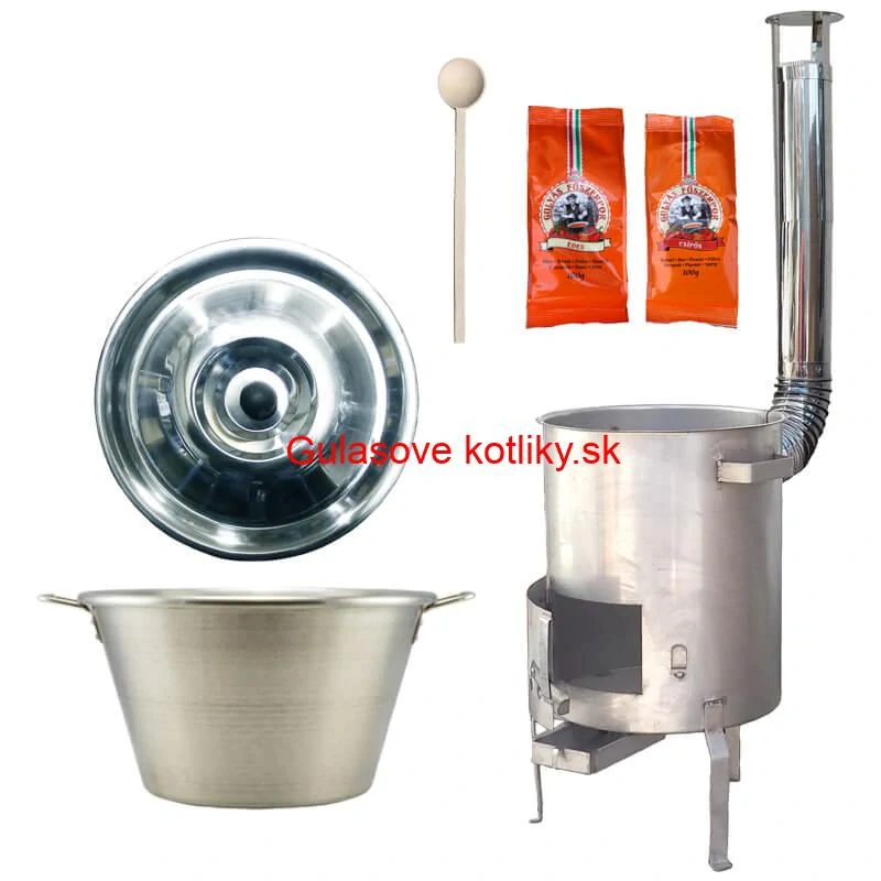 Nerezový kotol 40 L + nerezová kotlina 45 cm 1,5 mm STRONG EXCLUSIVE, + paprikové korenie na guláš