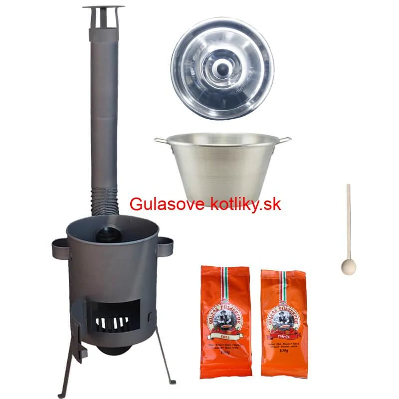 Nerezový kotol 40 L + žiaruvzdorná kotliny 45 cm PLUS 600 4 MM + paprikové korenie na guláš