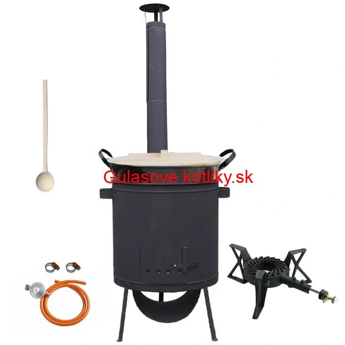 Zabíjačkový smaltovaný kotol 100 L, žiaruvzdorná kotlina 42 PLUS 600 4 MM, horák 7 kW + varecha