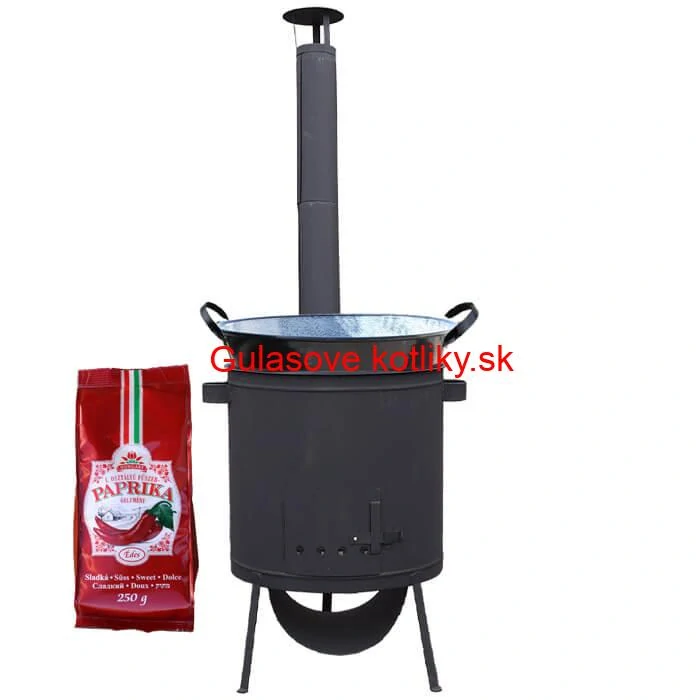 Zabíjačkový smaltovaný kotol 100 L, žiaruvzdorná kotlina 42 PLUS 600 4 MM + sladká paprika GURMÁN 250 g