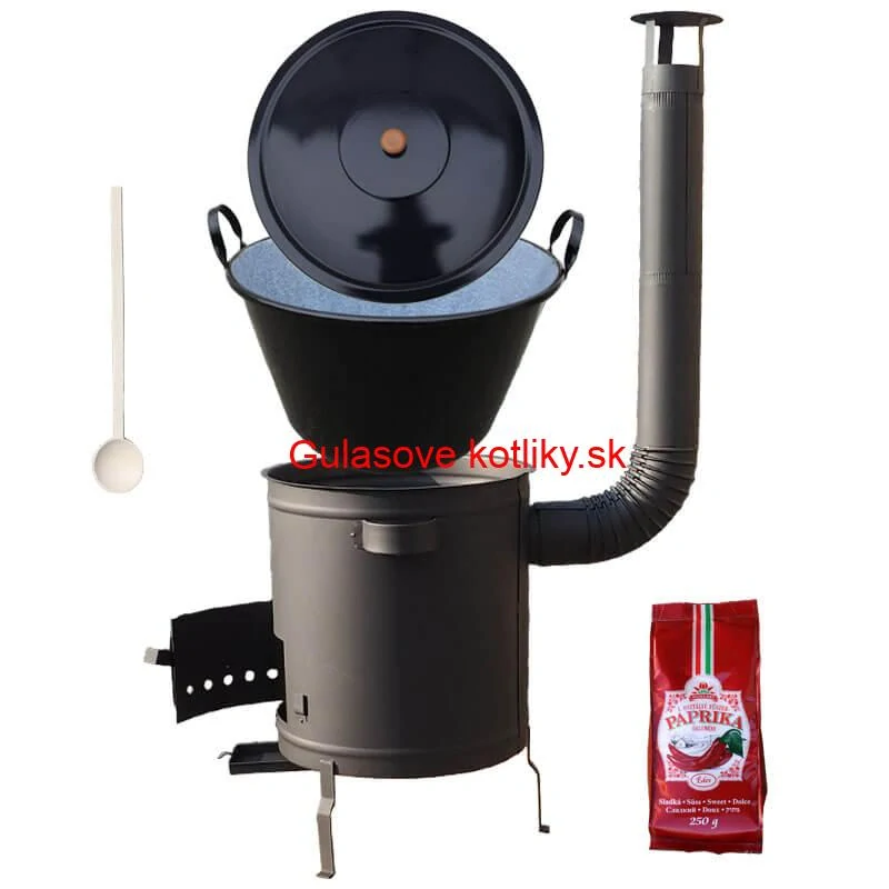Smaltovaný kotol 60 L + hrubostenná kotlina 53 cm (2 mm) STRONG PLUS 600 + sladká paprika 250 g