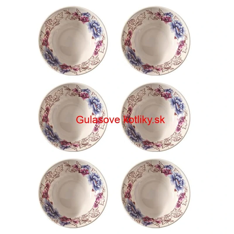 Plastová miska s kvetinovým vzorom (750 ml) – teraz v sade 6 kusov!