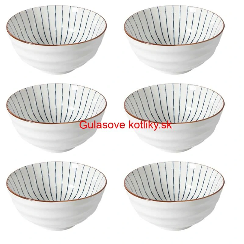 Sada 12 ks veľkých keramických misiek na guláš a polievky, 1 liter