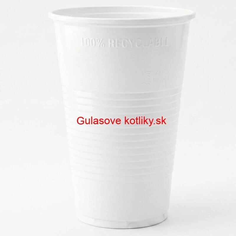 Jednorazový plastový biely pohár na studený nápoj 300 ml – 12 ks