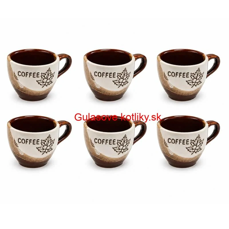 Súprava keramických pohárov na kávu 100 ml 6 ks