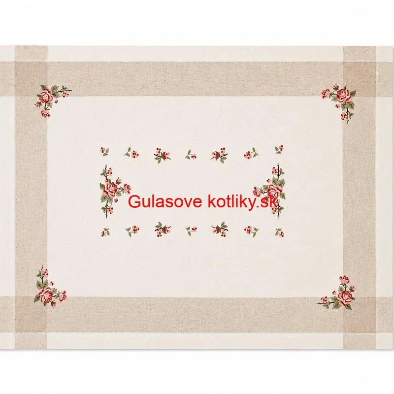 Hrubší textilný obrus Ruže Provence 130 × 180 cm