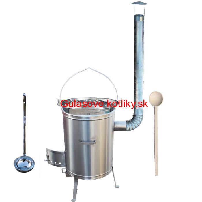 Antikorový kotlík 15 L (1,2 mm) + nerezová kotlina 36 cm + vareška a naberačka LUX